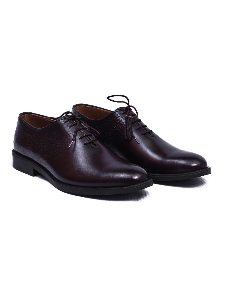 Rugido LD-019 | Pure Leather Oxford Half Press, Hand Crafted Shoes | Brown, Rubber Sole - Lamdore