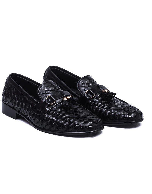 Intrepido LD-042 | Pure Leather Full Parowi, Hand Crafted Shoes | Black, Leather Sole - Lamdore