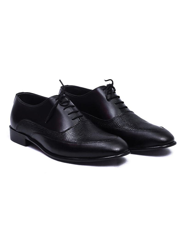 Fulmine LD-011 | Pure Leather Oxford Office Official, Hand Crafted Shoes | Black, Leather Sole - Lamdore