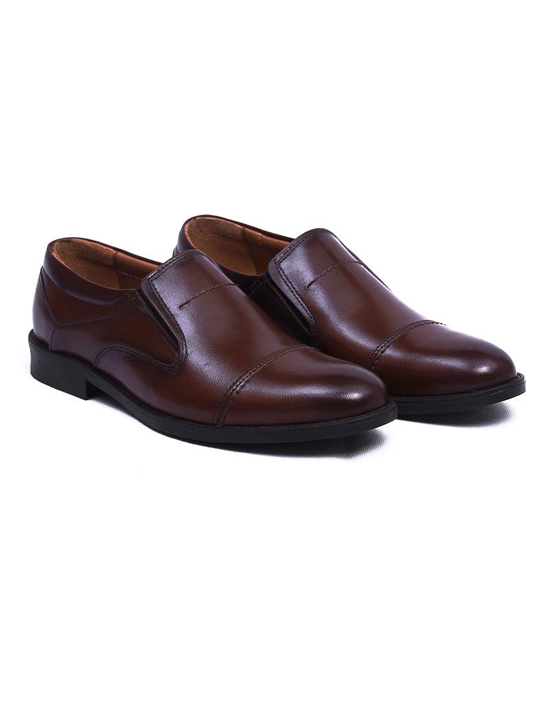 Eclat LD-082 | Pure Leather Direct Slip On, Hand Crafted Shoes | Brown, Rubber Sole - Lamdore