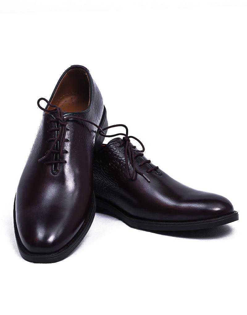 Rugido LD-019 | Pure Leather Oxford Half Press, Hand Crafted Shoes | Brown, Rubber Sole - Lamdore