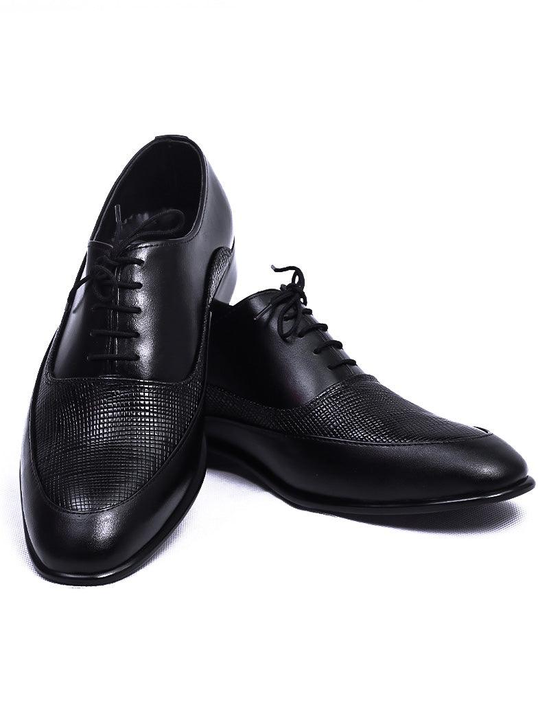 Fulmine LD-011 | Pure Leather Oxford Office Official, Hand Crafted Shoes | Black, Leather Sole - Lamdore