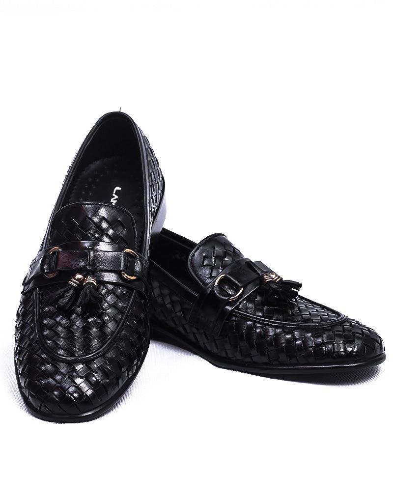 Intrepido LD-042 | Pure Leather Full Parowi, Hand Crafted Shoes | Black, Leather Sole - Lamdore