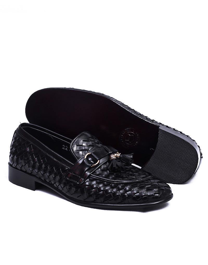 Intrepido LD-042 | Pure Leather Full Parowi, Hand Crafted Shoes | Black, Leather Sole - Lamdore