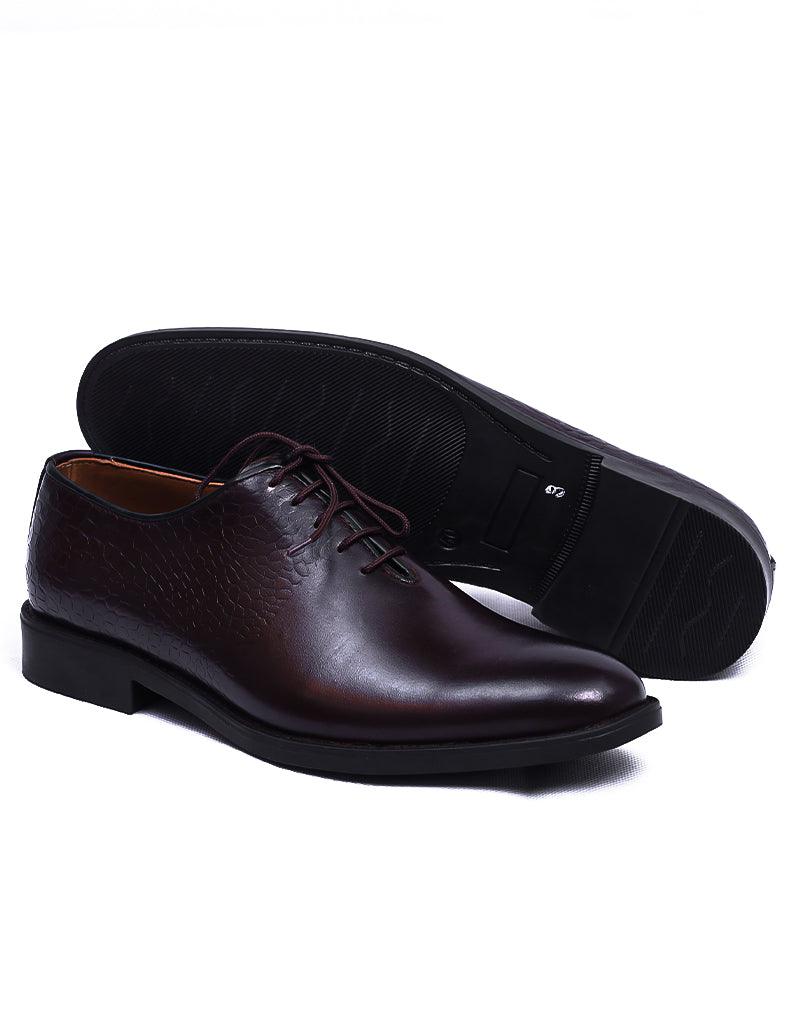 Rugido LD-019 | Pure Leather Oxford Half Press, Hand Crafted Shoes | Brown, Rubber Sole - Lamdore