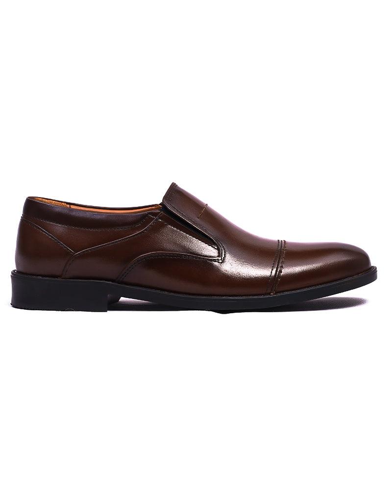 Eclat LD-082 | Pure Leather Direct Slip On, Hand Crafted Shoes | Brown, Rubber Sole - Lamdore