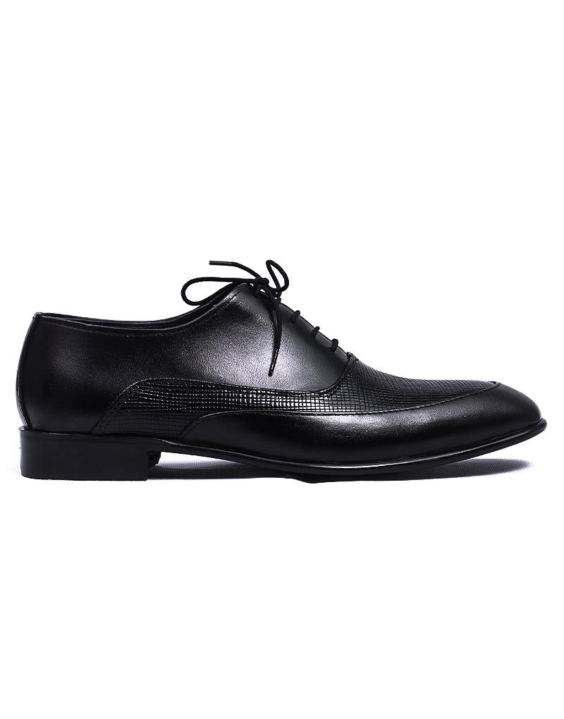 Fulmine LD-011 | Pure Leather Oxford Office Official, Hand Crafted Shoes | Black, Leather Sole - Lamdore