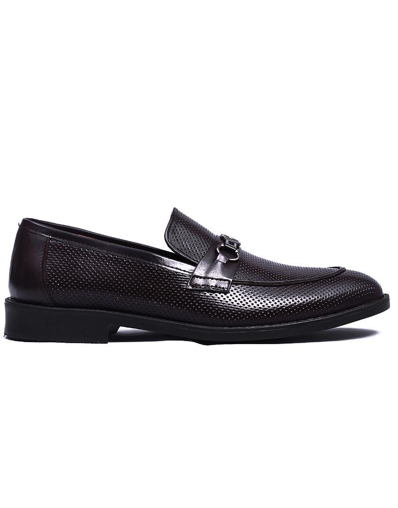 Sakhrah LD-032 | Pure Leather Slip On Casual, Hand Crafted Shoes | Brown, Rubber Sole - Lamdore