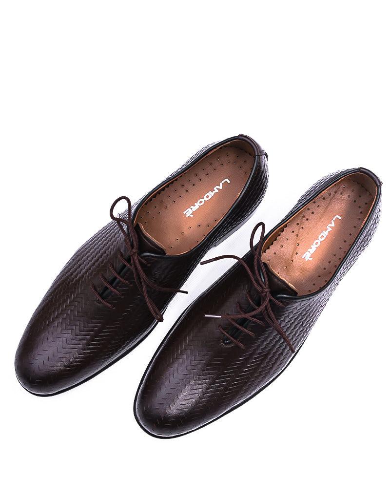 Barq LD-099 | Pure Leather Custom Press, Hand Crafted Shoes | Brown, Leather Sole - Lamdore