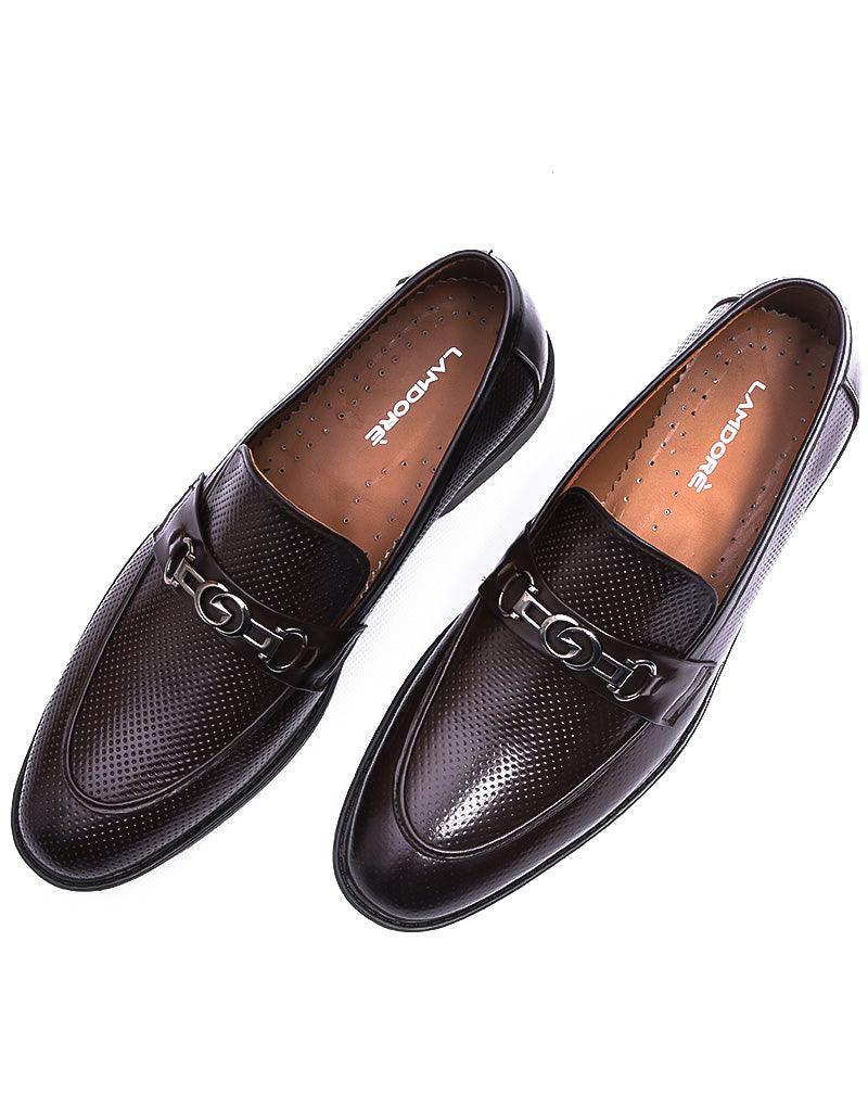 Sakhrah LD-032 | Pure Leather Slip On Casual, Hand Crafted Shoes | Brown, Rubber Sole - Lamdore